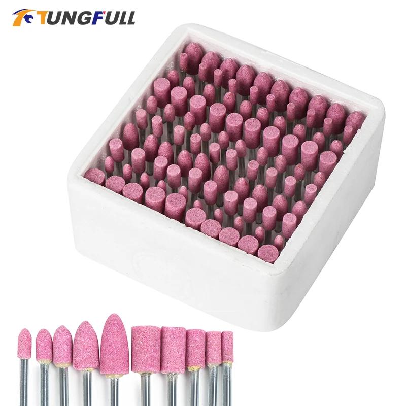 100 pièces/ensemble perceuse tête de meulage outil assortiment de pointe montée en céramique pour Dr