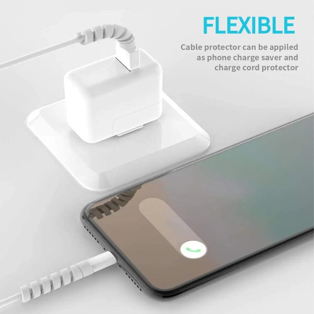 Protecteur de câble en Silicone, enrouleur de bobine, protecteur de fil pour iPhone, cordon de charg