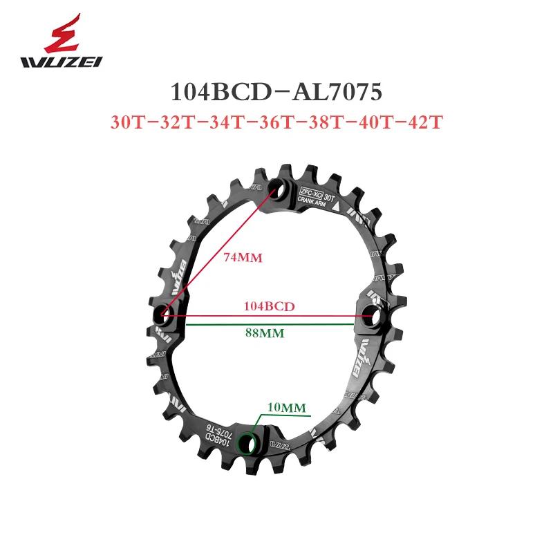 WUZEI 104BCD – chaîne ronde 30T 32T 34T 36T 38T 40T 42T 44T 46T 48T 50T 52T, roue à chaîne étroite e