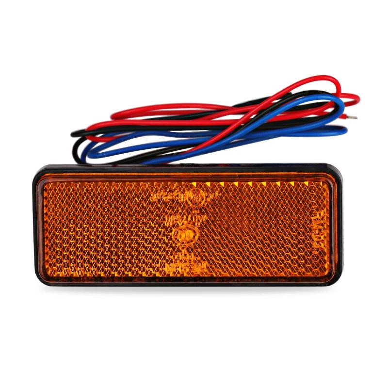 Feu arrière de moto, réflecteur rectangulaire, feu de freinage arrière de moto, réflecteurs LED pour