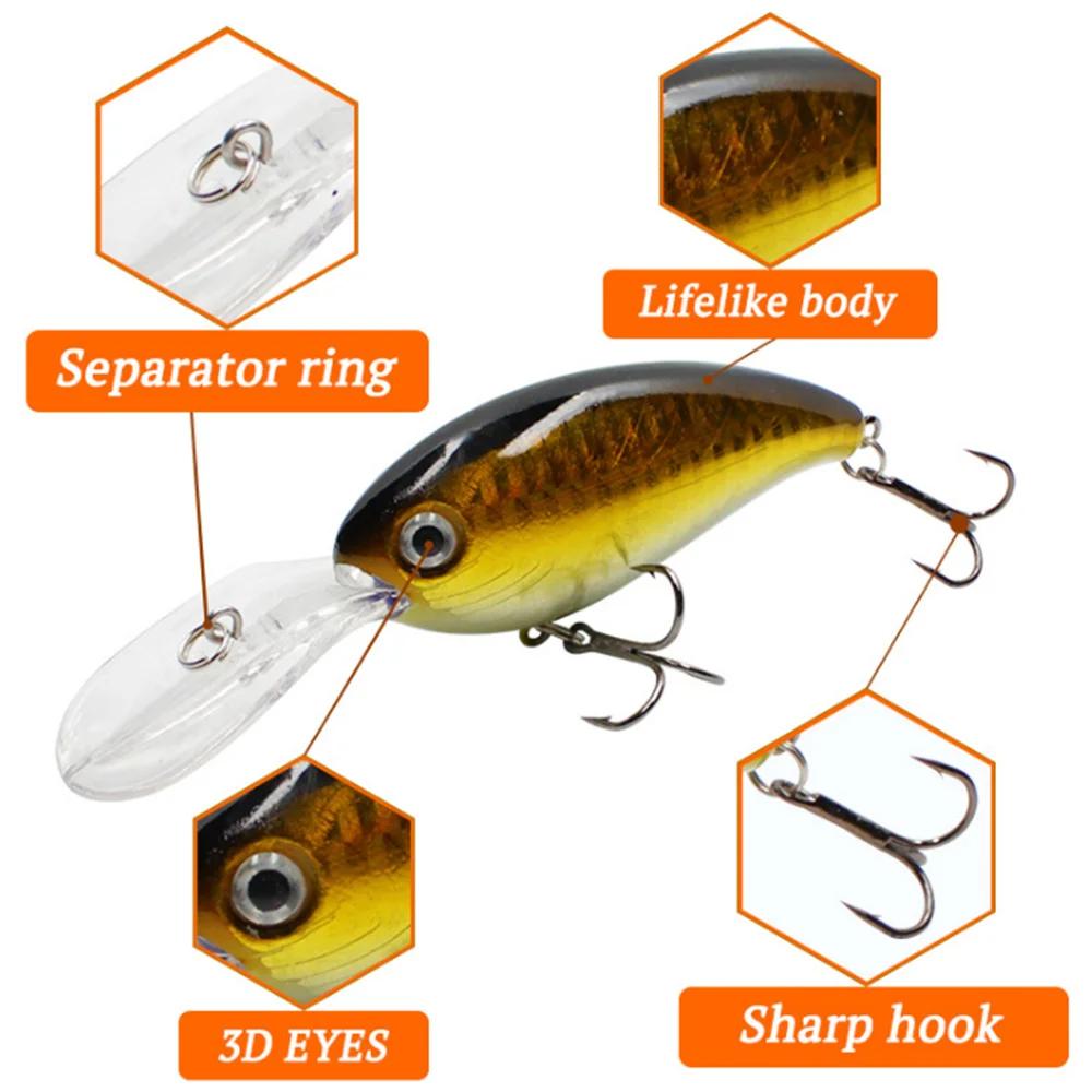 1 pièces leurre de pêche manivelle 10 cm 14.8g flottant Wobbler appât dur artificiel longue coulée b