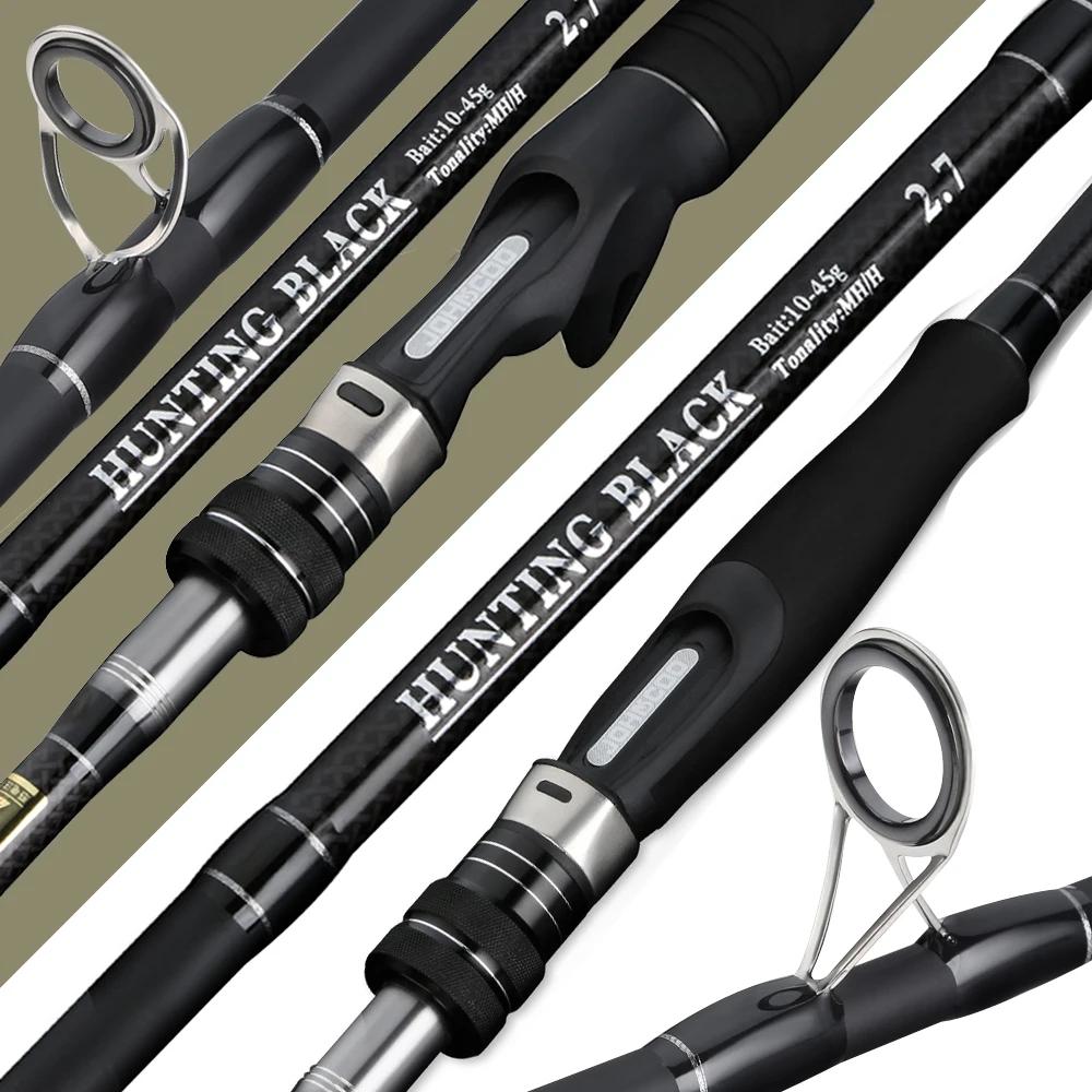 JOHNCOO 2.7m 3.0m 3 sections canne à pêche en carbone H/MH puissance 2 conseils tige de coulée rotat