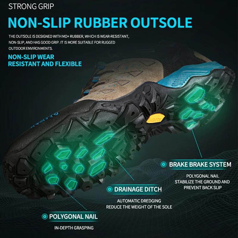 Chaussures randonnée cuir HUMTTO - Baskets imperméables homme femme trekking