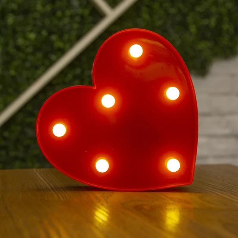 Alphabet lettre LED lumières lumineux numéro lampe batterie chaude veilleuse pour la maison mariage 