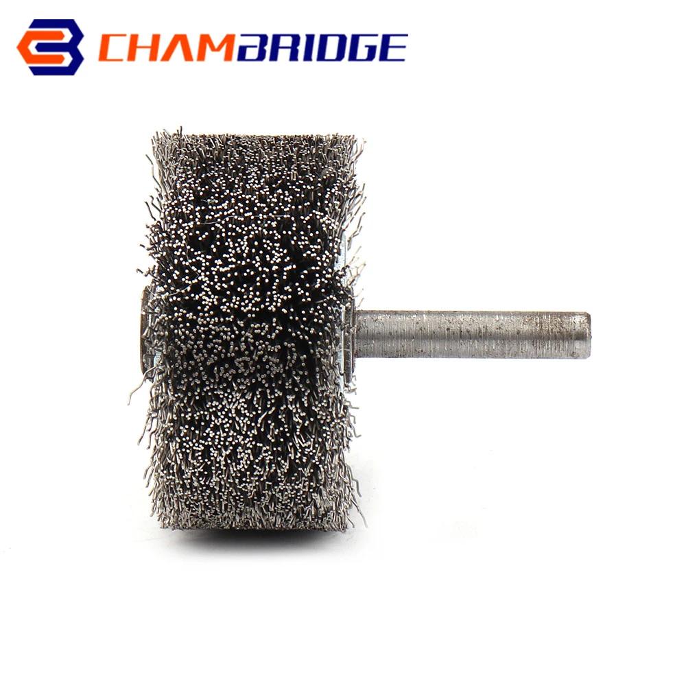 Brosse à roue en fil d'acier de 50mm, tige de 1/4 ", outil rotatif Dremel pour Mini perceuse Dremel,