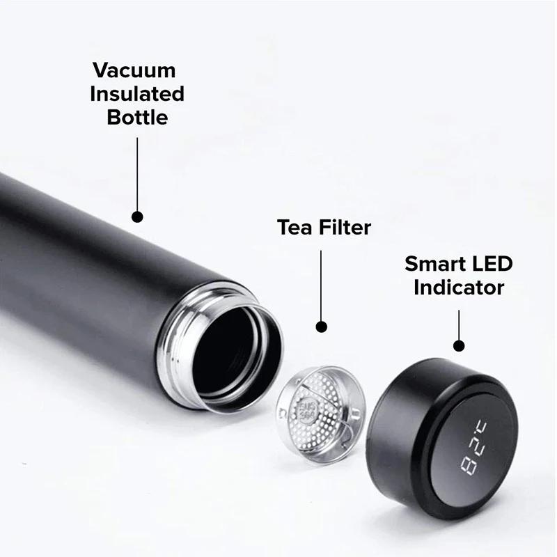 Bouteille d'eau intelligente en acier inoxydable, étanche, à Double paroi, pour conserver les boisso
