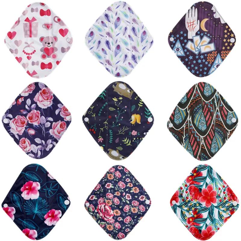 Serviettes hygiéniques réutilisables au charbon de bambou, 10 pièces, doublure de culotte lavable, s