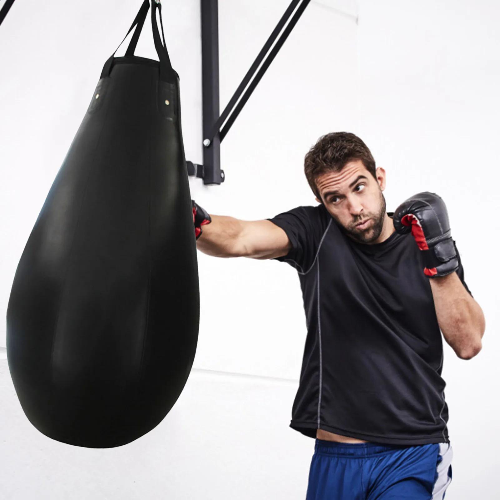 Sac de boxe en cuir PU, équipement de fitness, sac de frappe, entraînement de boxe, MMA, Muay Thai, 
