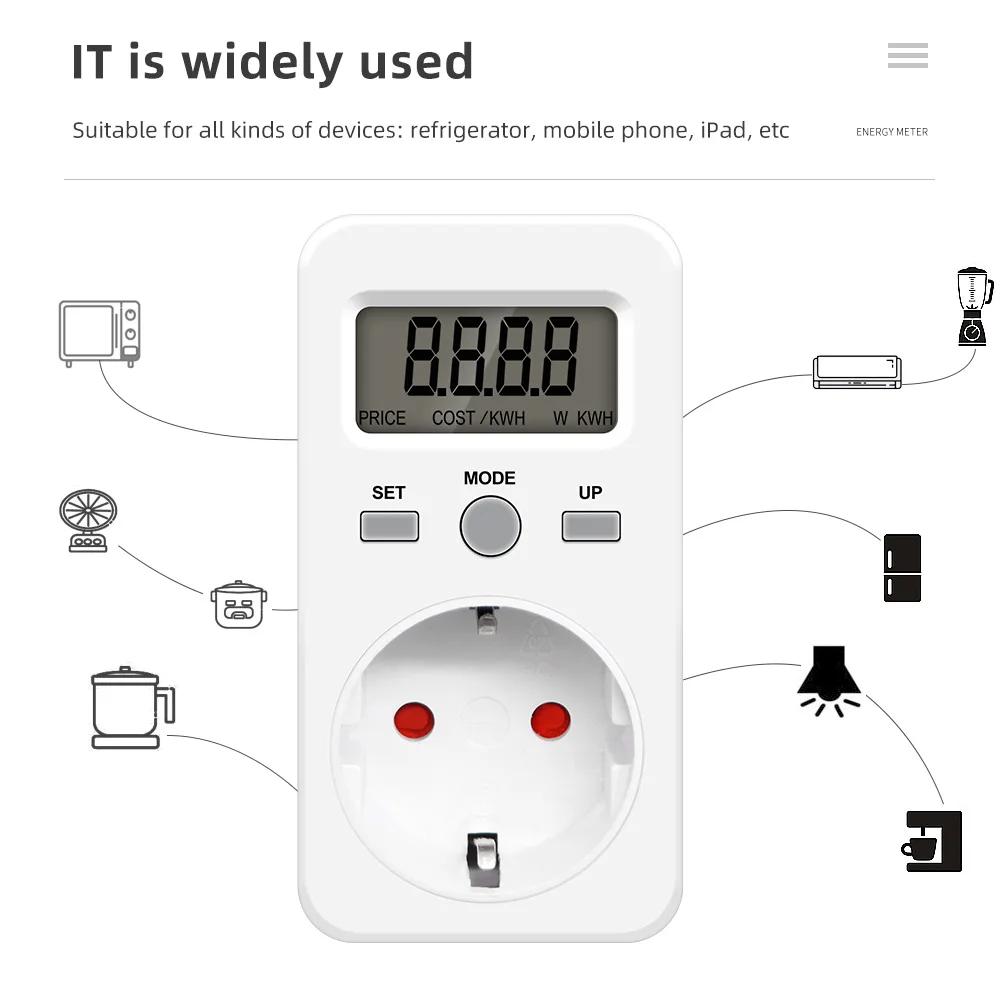 Wattmètre numérique 220V 110V AC, compteur de consommation d'électricité, compteur d'énergie, prise 