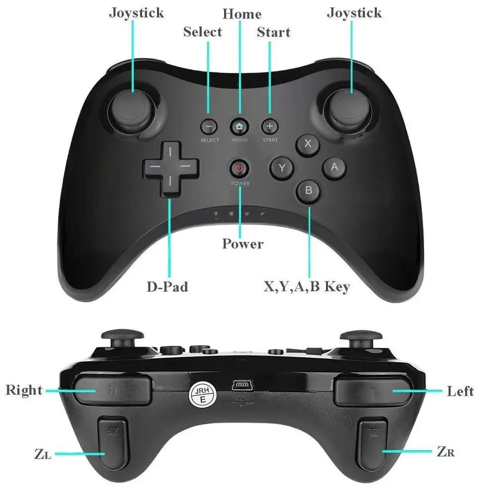 Manette de jeu sans fil Classic Pro pour Nintend wii U Pro, avec câble USB, contrôleur sans fil