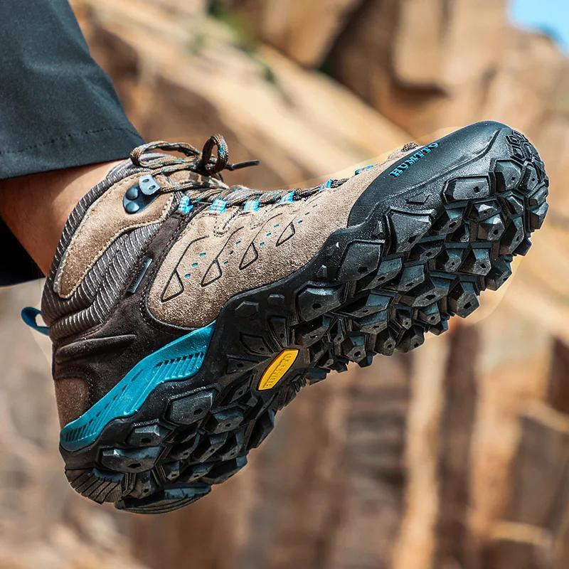Chaussures randonnée cuir HUMTTO - Baskets imperméables homme femme trekking