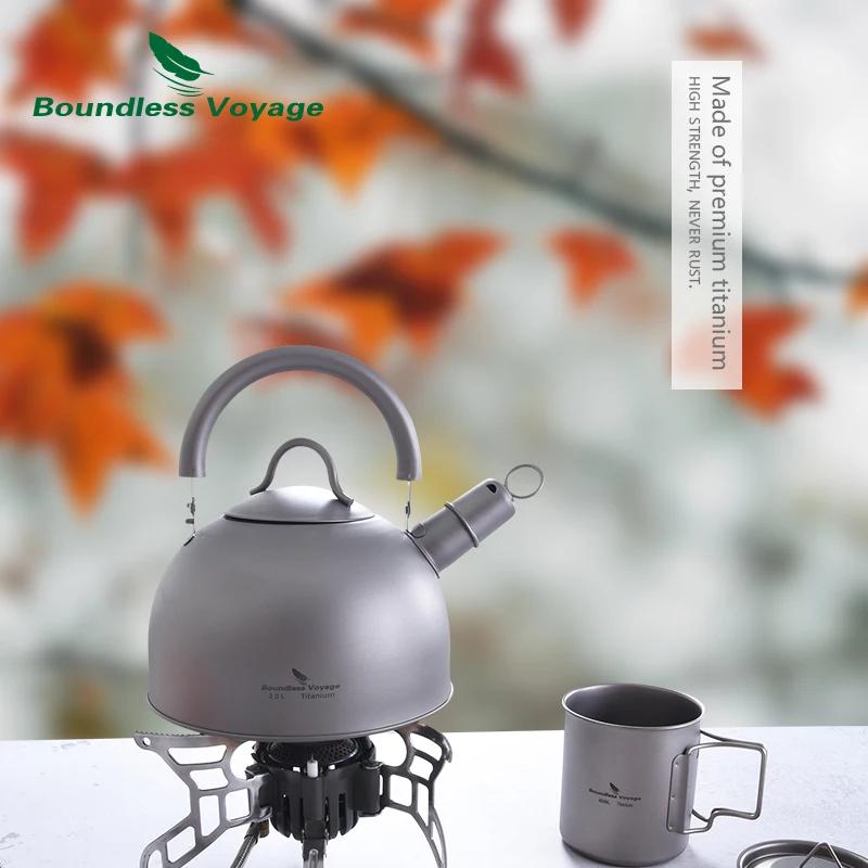 Pot d'extérieur ultraléger de grande capacité, Voyage sans limite, bouilloire en titane de 2L avec B