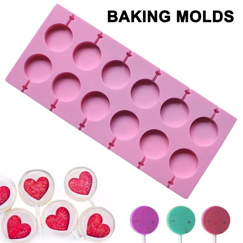 Moule à sucette en silicone de forme ronde pour enfants, outils de cuisson bricolage pour enfants, c