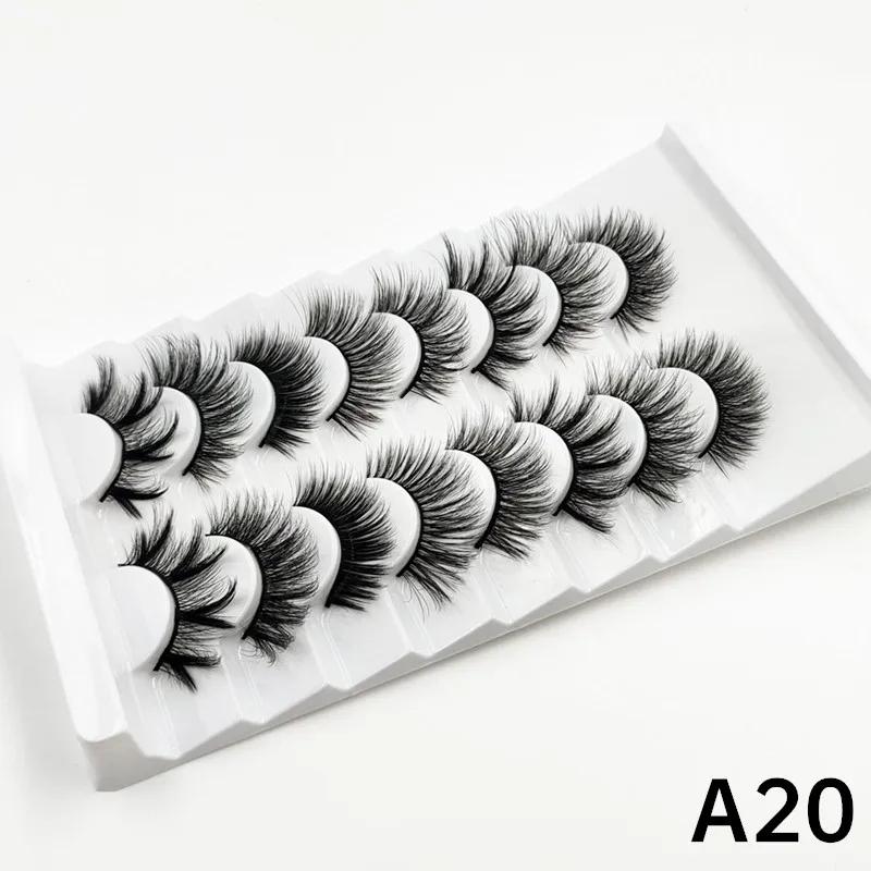 MIOFIA 8 paires de cils de vison 3D en gros, cils de vison cruel sans vrac, cils de vison artificiel