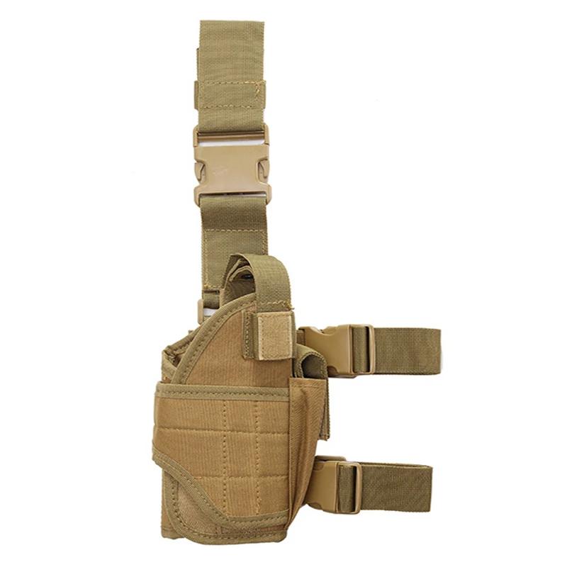 Étui tactique en cuir pour fusil court à porter à la cuisse, avec sangle de fixation pour la chasse,