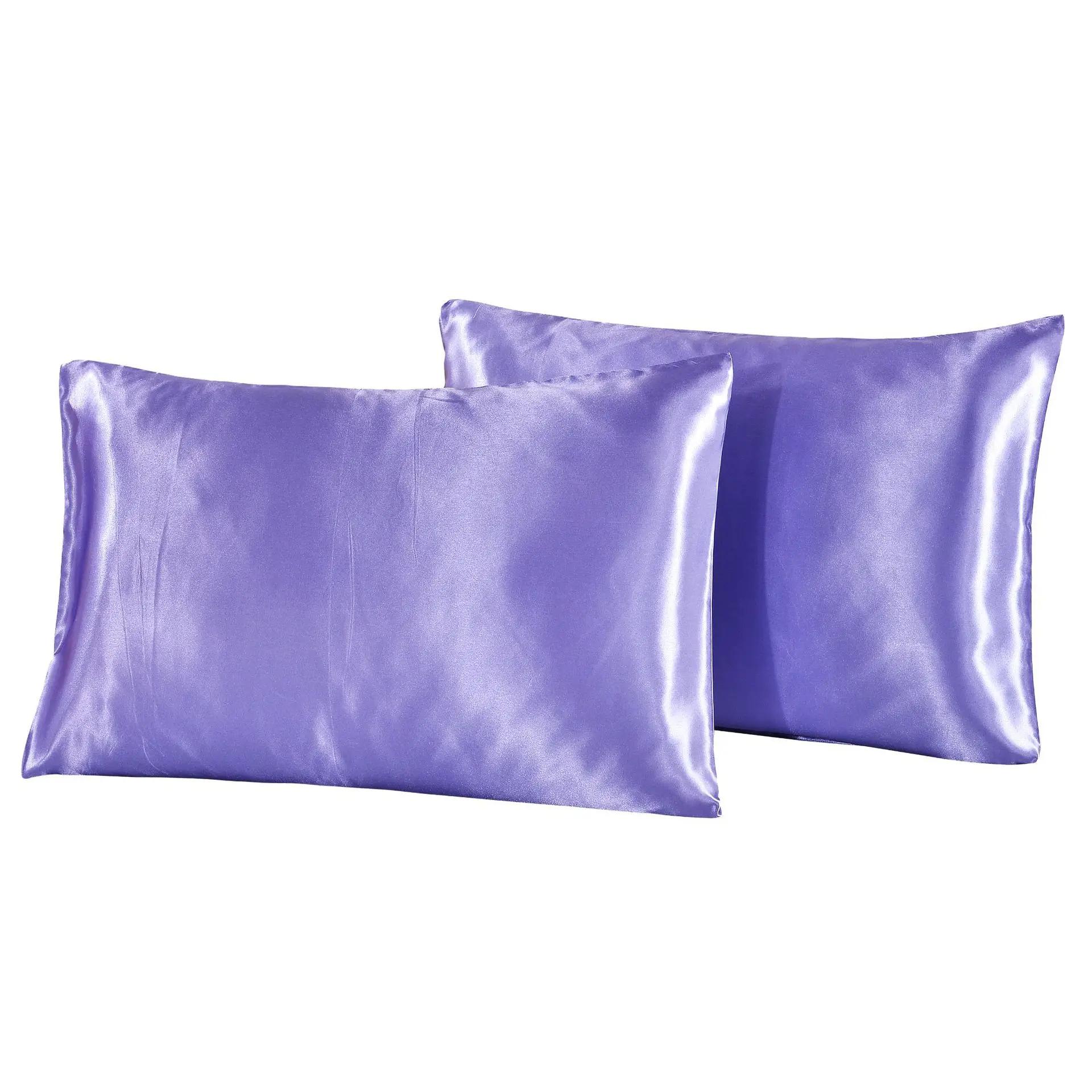 Taie d'oreiller en Satin de soie Queen, 1 pièce, housse de literie pour la maison, oreiller lisse, r