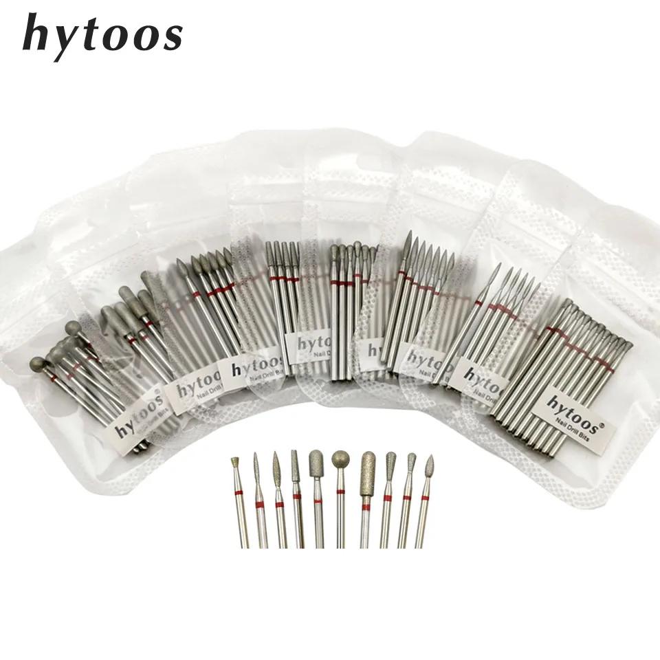 HYTOOS forets à ongles diamant grain fin 10 pièces/ensemble fraises à cuticules russes forets de man