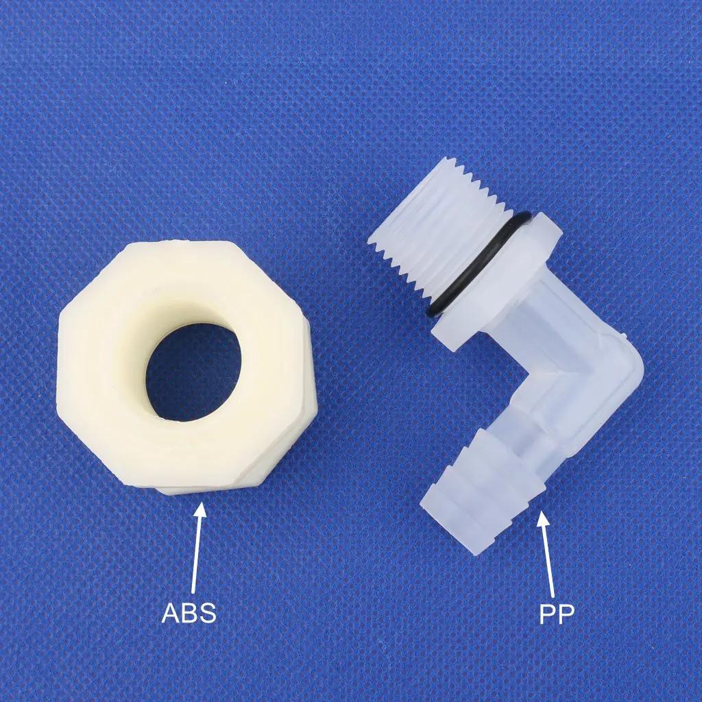 1 ensemble ABS 1/2 pouces à 6.4 ~ 20mm connecteur de réservoir d'eau coudé Aquarium jardin tuyau d'i