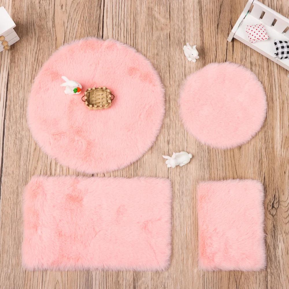 Tapis en peluche de style nordique Lea, revêtements de sol miniatures, accessoires de beurre, maison