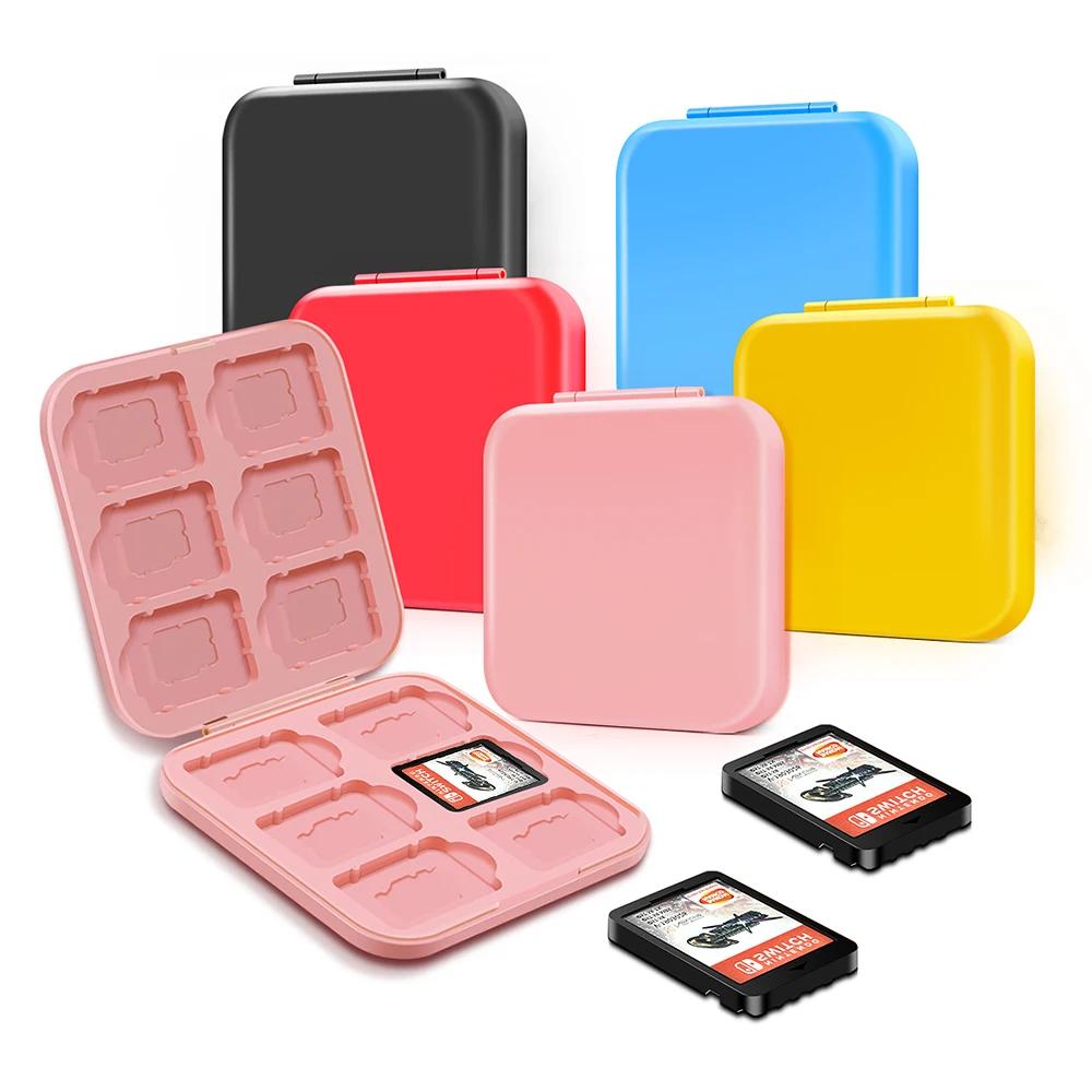 Boîte de rangement de cartes de jeu Nintend Switch, coque rigide colorée avec 24 emplacements pour c