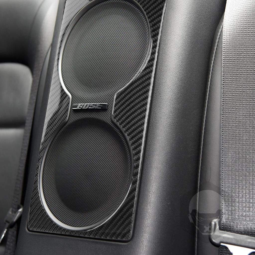 Ensemble complet d'autocollants en Fiber de carbone véritable, accessoires d'intérieur de voiture po