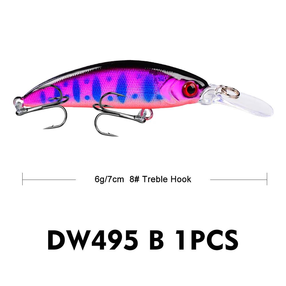 1 pièces leurre de pêche méné 70mm 6g coulant manivelle appât dur Wobblers artificiel brochet carpe 