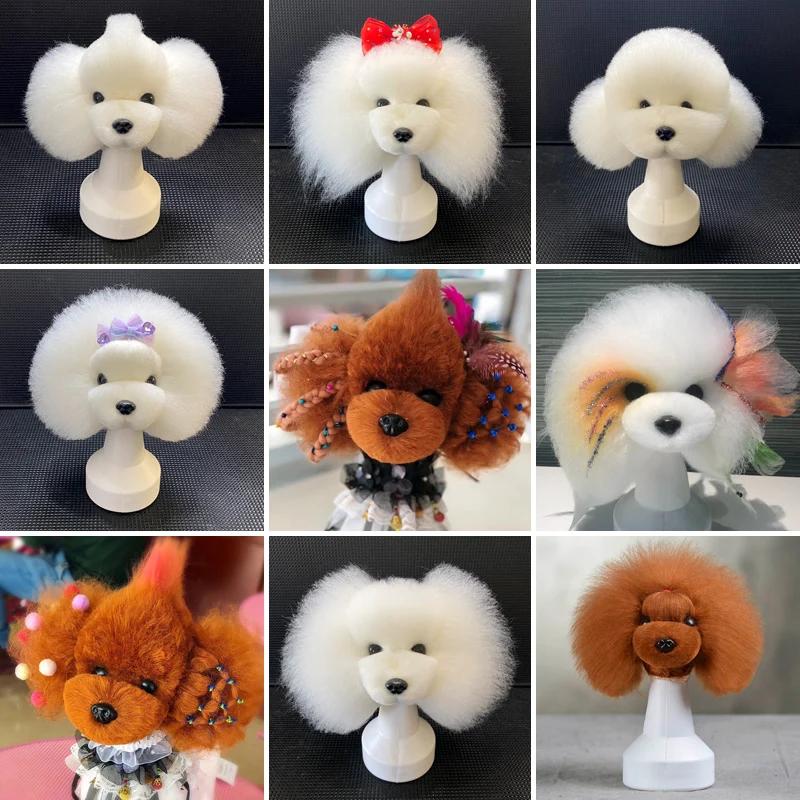 Simulation d'animaux de compagnie, pratique de beauté des cheveux, chien en peluche standard, corps 