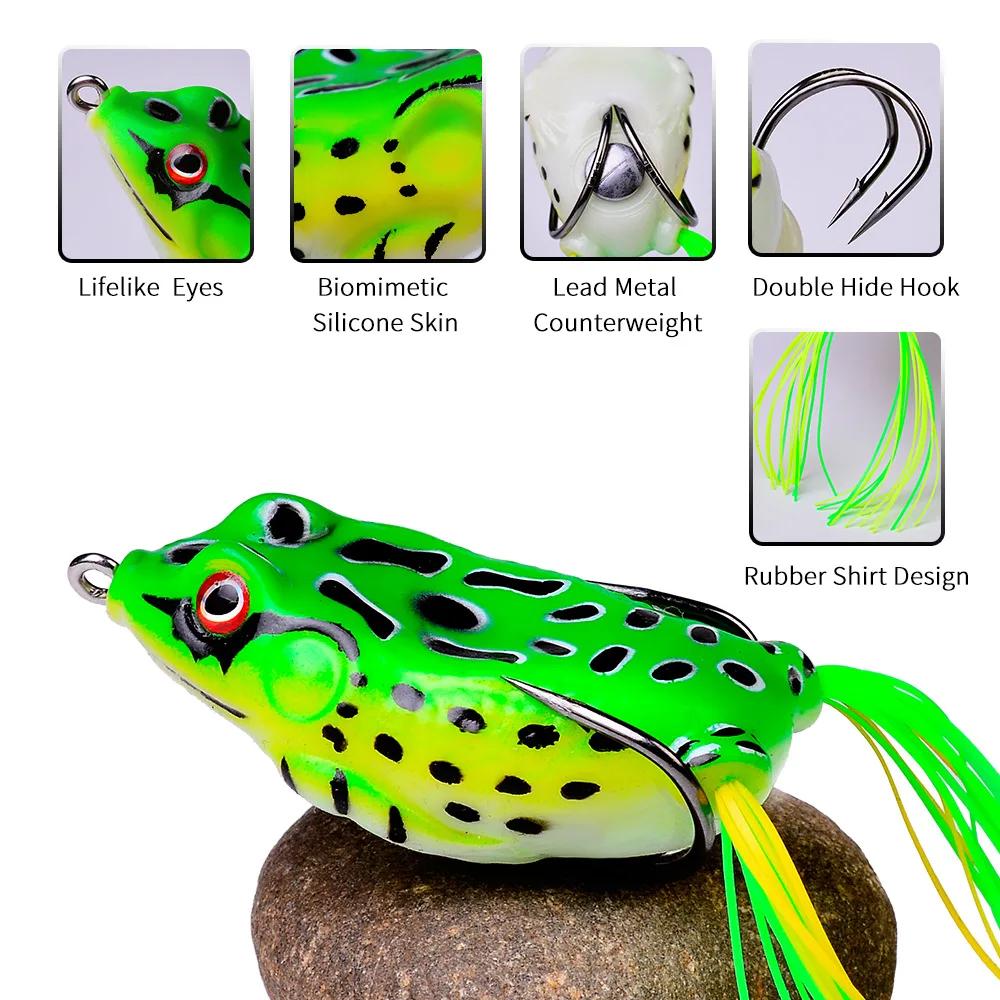 1 pièces 5G 8.5G 13G 17.5G grenouille leurre Tube souple appât en plastique leurre de pêche avec ham