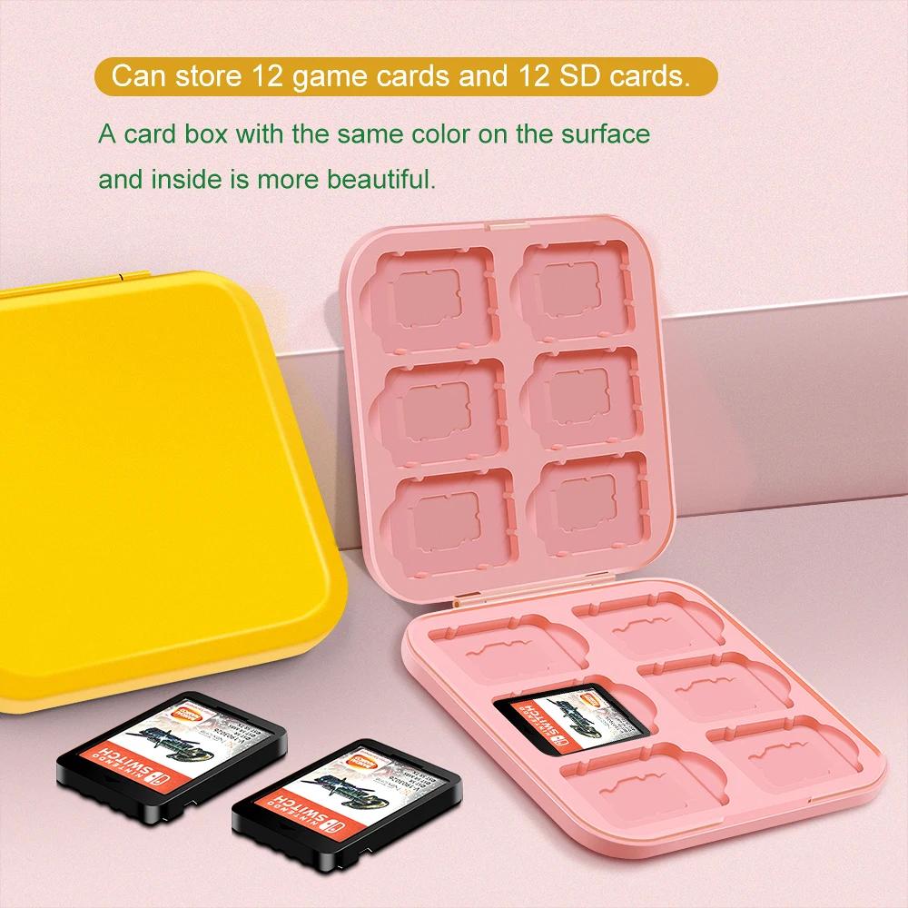 Boîte de rangement de cartes de jeu Nintend Switch, coque rigide colorée avec 24 emplacements pour c