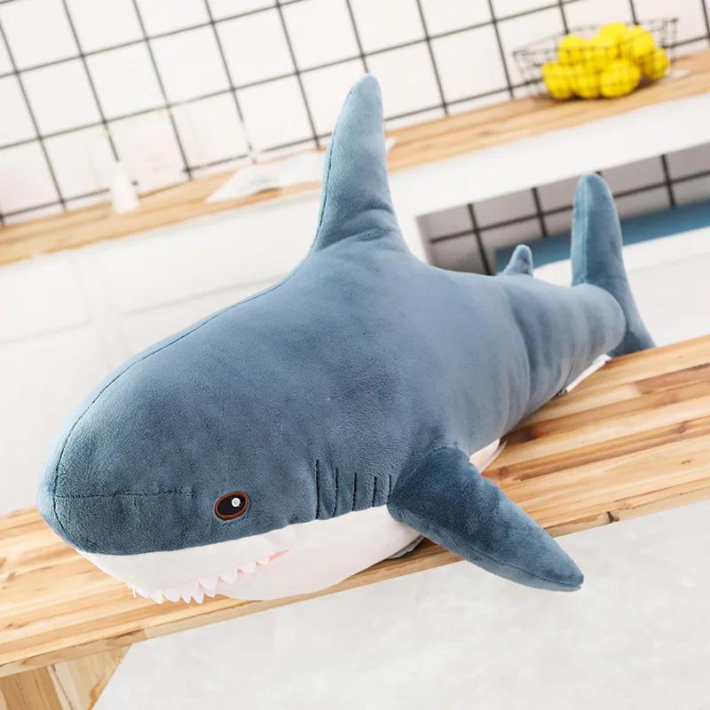 Jouet en peluche requin mignon 45/60/80cm, oreiller de lecture d'animaux en peluche doux pour cadeau