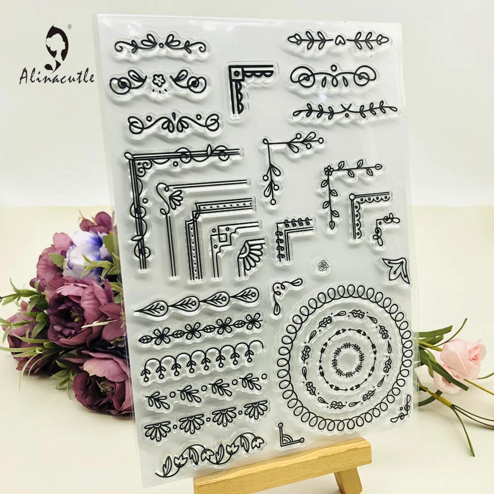 Alinacutle timbres clairs feuille fleur bordure coin Scrapbooking carte Album papier artisanat roule
