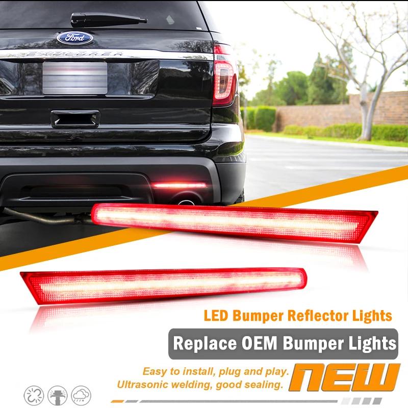 IJDM – feux antibrouillard arrière pour voiture, rouge, 12V, réflecteur pour pare-choc, Ford Explore