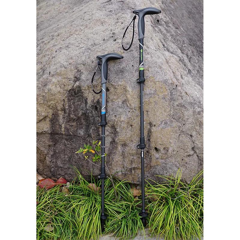 Canne de marche courte à poignée en T, 46-100cm, fibres de carbone, béquille télescopique pour escal