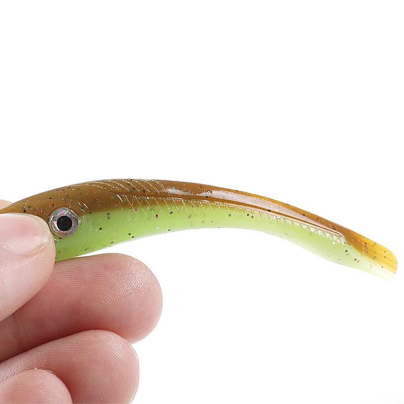 Supercontinent Crazy Slug 78mm/8 pièces yeux 3D leurre de pêche souple bar appât artificiel Silicone