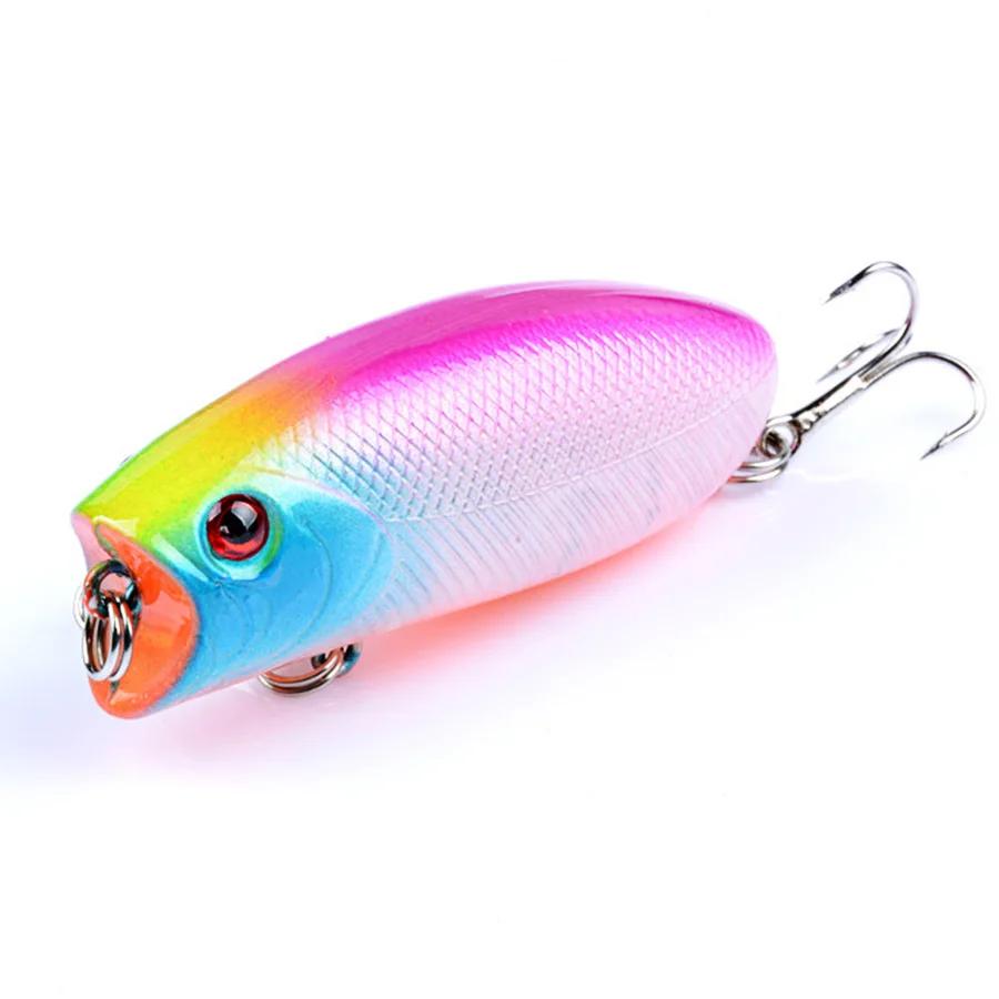 Leurre flottant rigide de type Popper, appât artificiel wobbler idéal pour la pêche en surface, au b