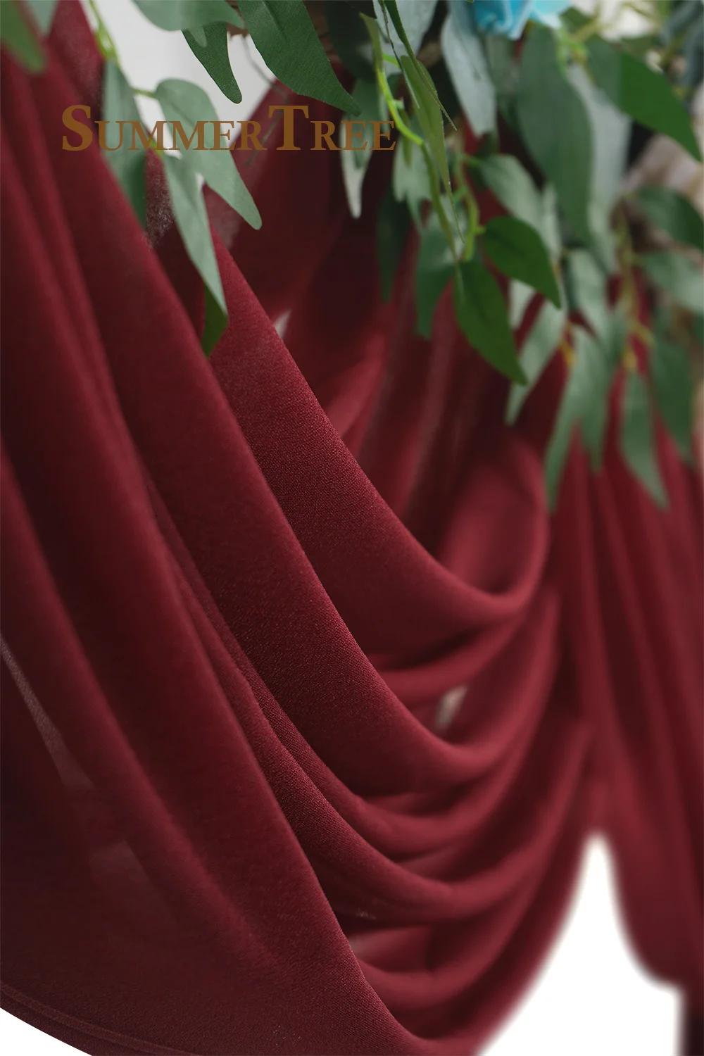 Rideau drapé en tissu mousseline de soie pour arc de mariage, 6 à 10 mètres, fournitures de fête, cé