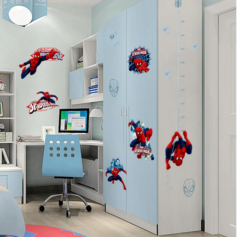 Autocollant mural règle de hauteur Spider Man, autocollant mural en vinyle de super-héros Spiderman 