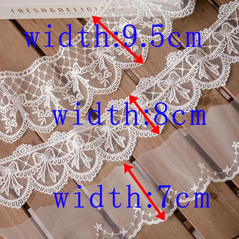 Ruban en dentelle Lolita blanc, 2yards, accessoires de couture, broderie de papillons 3D, garnitures
