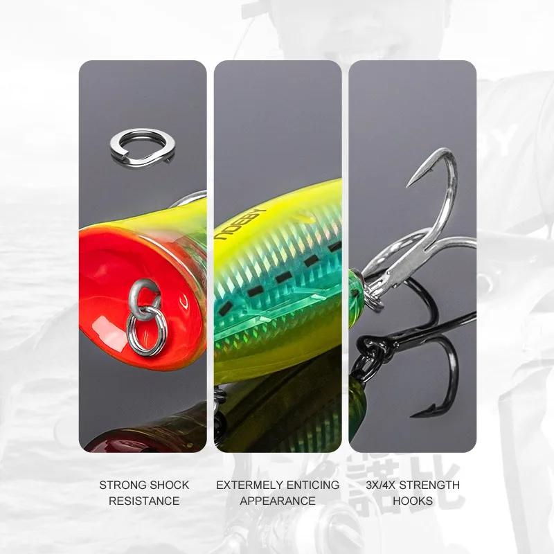 Noeby Popper leurre de pêche 120mm 43g 160mm 78g 200mm 154g Topwater Wobblers eau salée appât dur ar