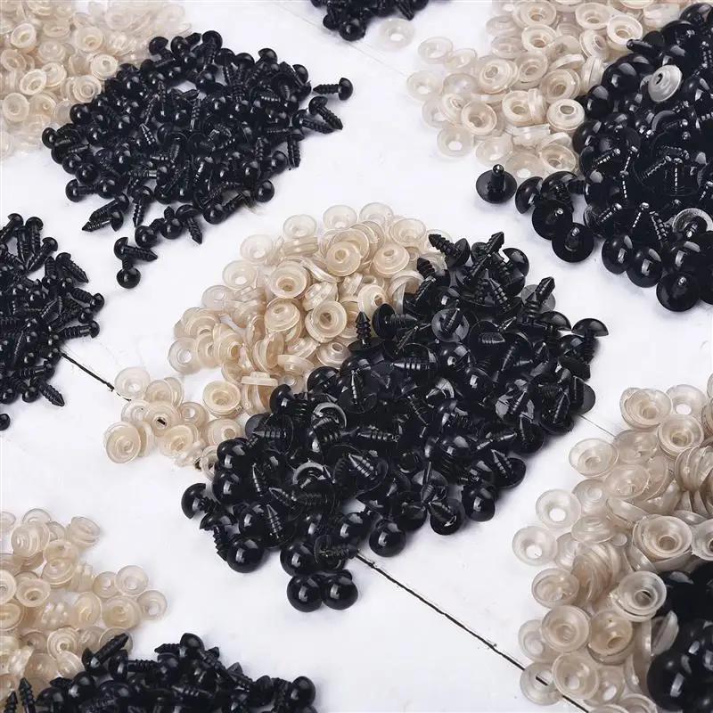 100 pièces de boules oculaires en plastique noir pour poupée, accessoires de sécurité pour jouets, A