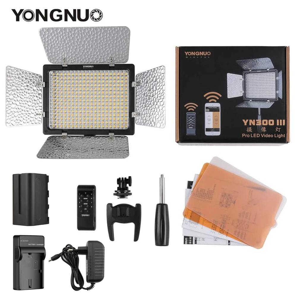 YongNuo YN300 III YN300III 3200k-5500K CRI95 Lumière vidéo LED pour appareil photo, optionnelle avec