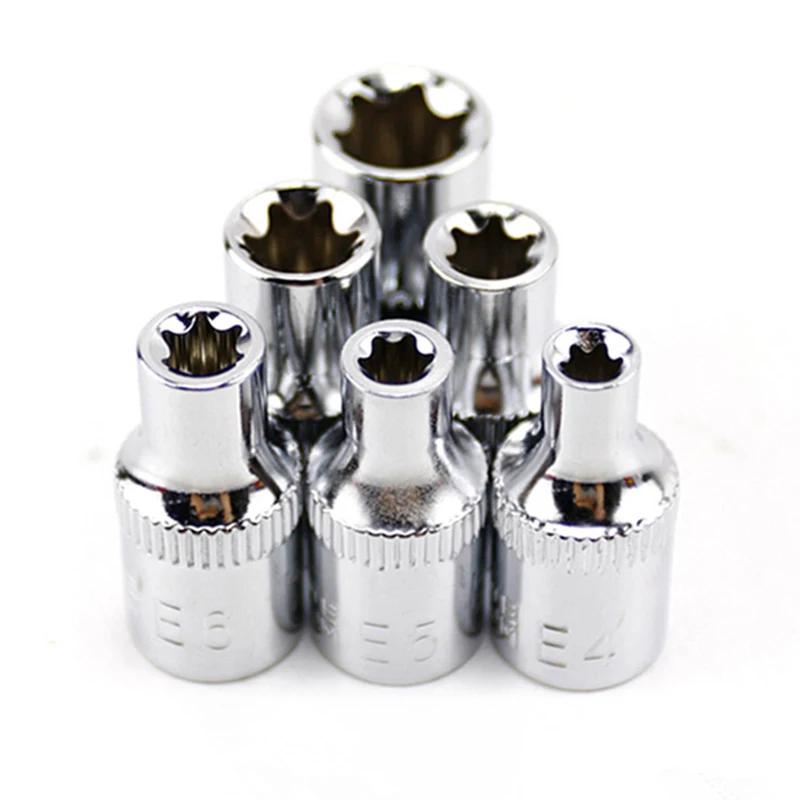Jeu de douilles à cliquet 1/4 ", clé dynamométrique Torx Star, adaptateur de douille femelle, pilote