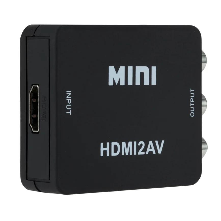 Grwibeou – convertisseur HDMI vers RCA 1080P, boîtier vidéo AV/CVSB L/R HD 1920x1080, HDMI2AV, prise