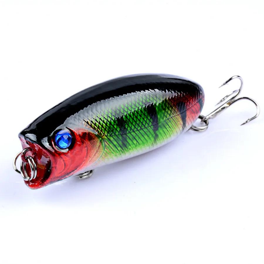 Leurre flottant rigide de type Popper, appât artificiel wobbler idéal pour la pêche en surface, au b