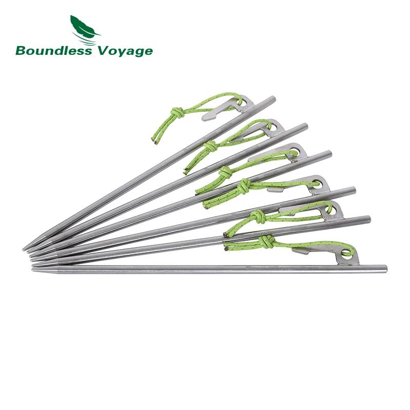 Piquets de tente en alliage de titane Boundless Voyage pour camping, randonnée, escalade, auvent, 20