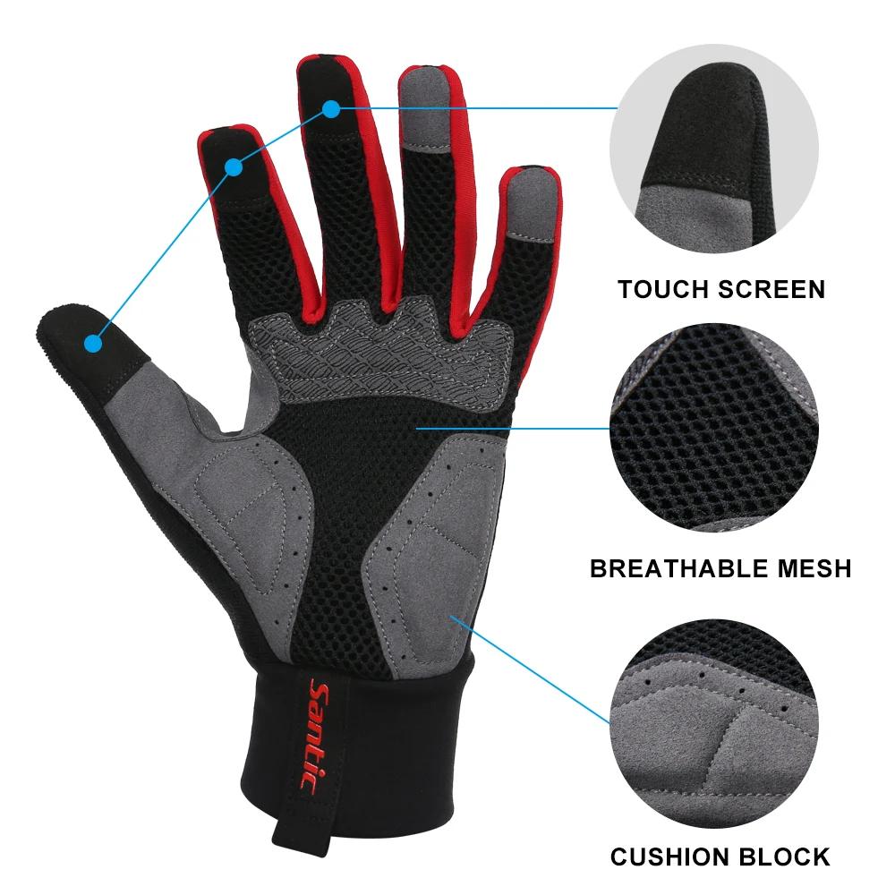 Santic-Gants de cyclisme coupe-vent pour hommes, gants thermiques pour hommes, gants de moto, gants 