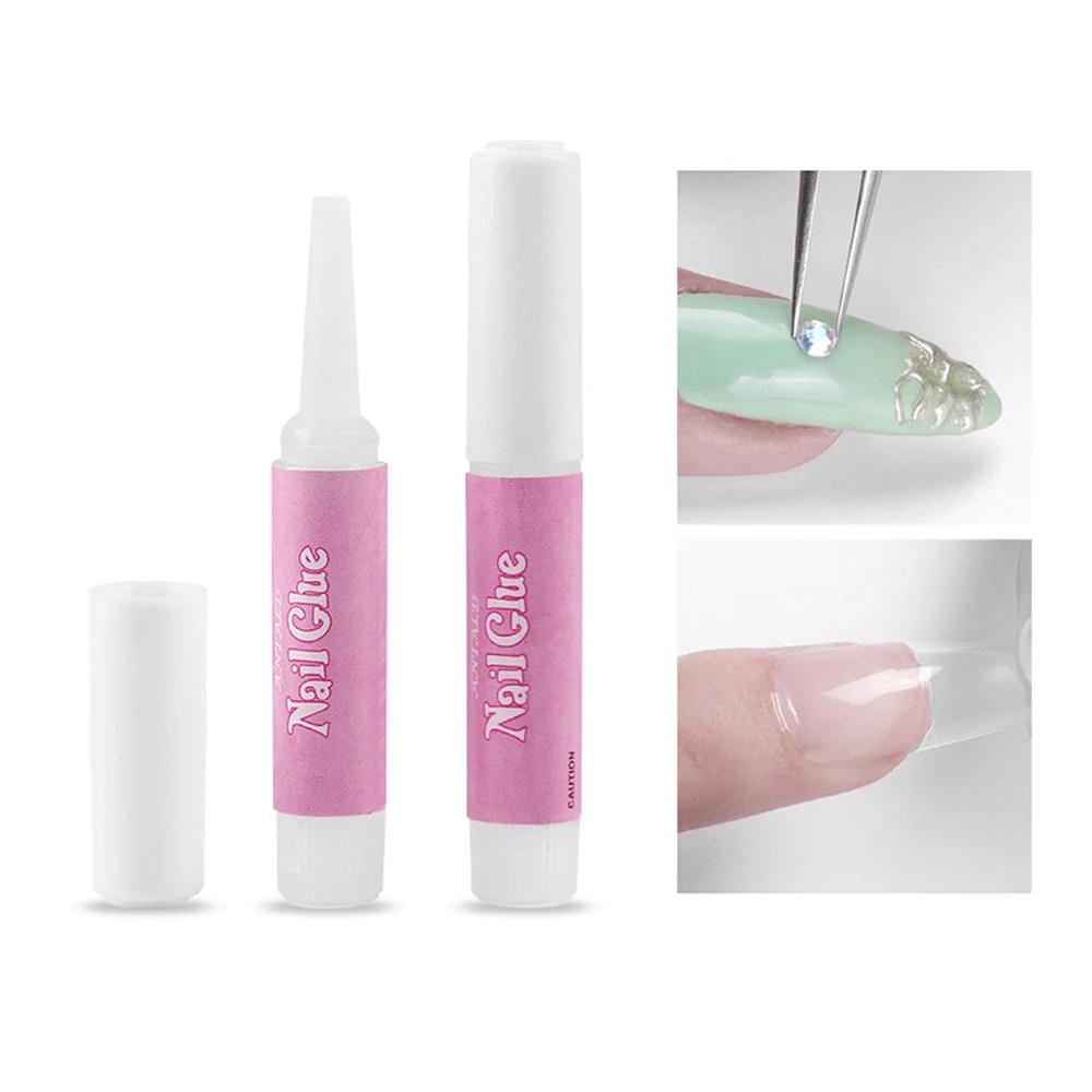 Colle acrylique pour faux ongles, 2g, séchage rapide, pâte Gel collant, décorations de bijoux, colle