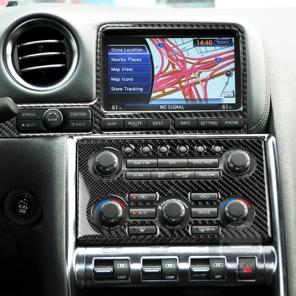 Ensemble complet d'autocollants en Fiber de carbone véritable, accessoires d'intérieur de voiture po