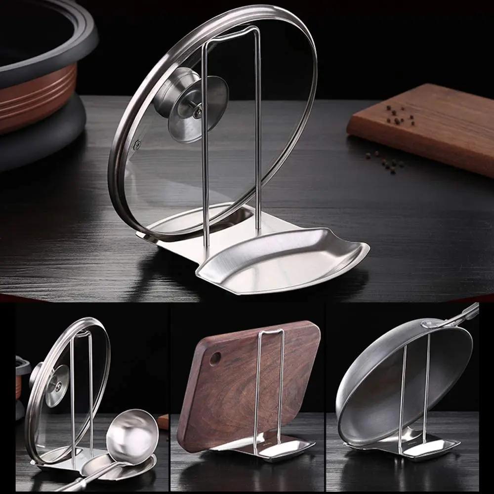 Support de couvercle de casserole en acier inoxydable, étagère de couvercle de casserole détachable,
