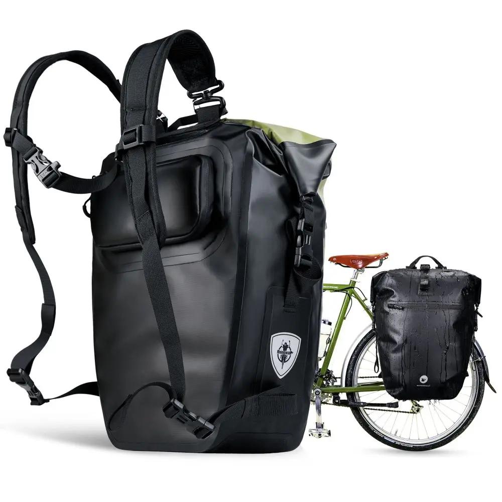 Rhinowalk – sac de vélo 100% étanche, grande capacité de 27l, multifonctionnel, porte-bagages arrièr